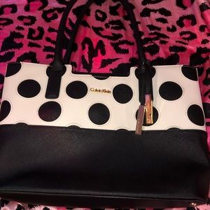 Calvin Klein polka dot purse